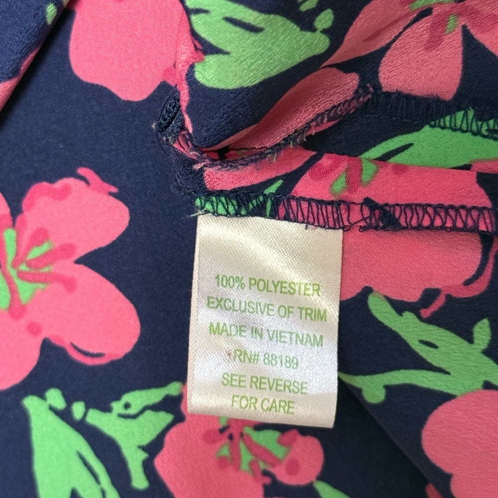 Lilly Pulitzer Allison Floral Ruffle Sleeveless Blouse V-Neck Preppy Spring - Picture 7 of 9